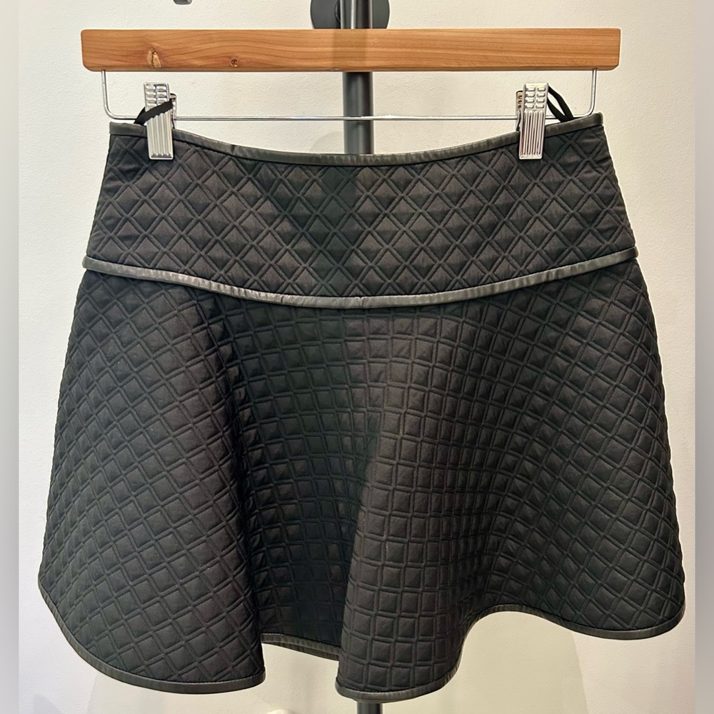 RED Valentino Quilted Flare Skirt with Leather Trim. In excellent condition!